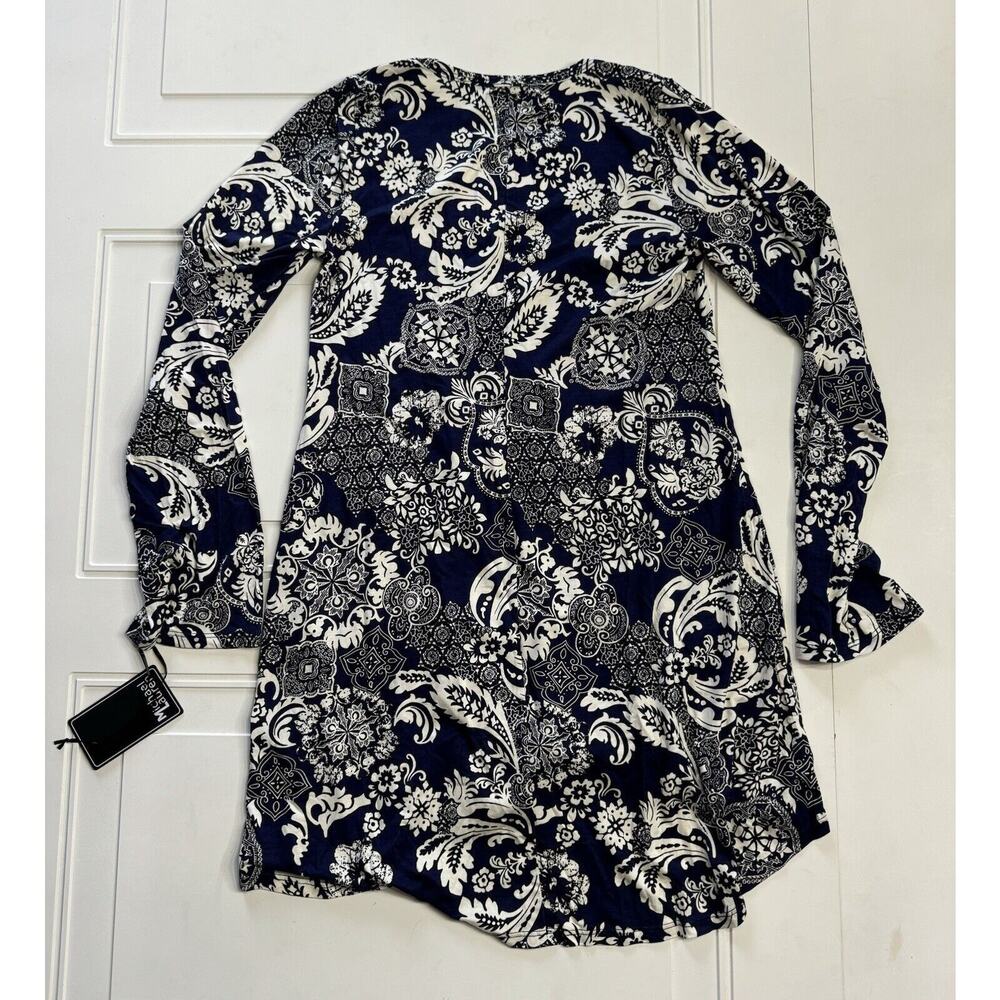 NWT Michael Lauren x Revolve Blue & White Paisley Print Mini Dress Size Small S - Picture 5 of 7